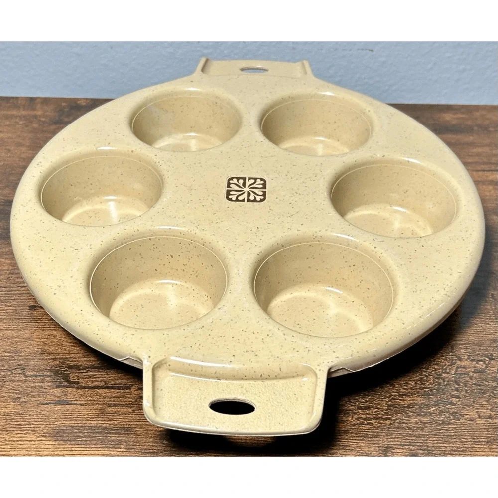 Vintage LittonWare Microwave Oven Cookware 6 Cupcake Muffin Pan 39284 1970's